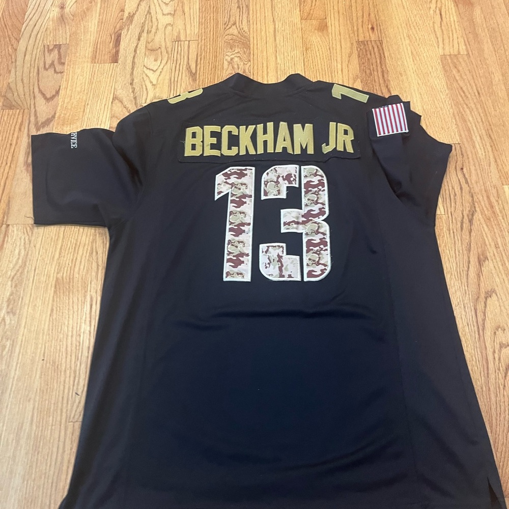 Nike Beckham Jr Black & Gold NY Giants Jersey
